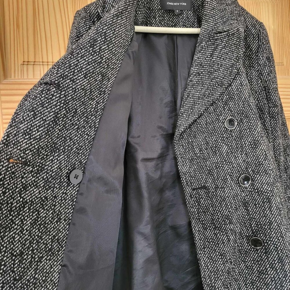 Jones New York Wool blend black and white, women's, peacoat, size 8